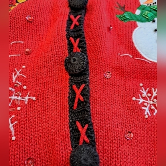 Holiday Snowmen Button  Up Vest   Size M - Picture 5 of 8